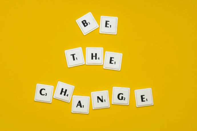 the word be the change spelled out with scrabbles